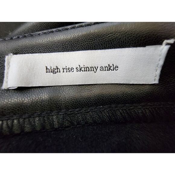SAM EDELMAN sz 25 Black Faux Leather High Rise Skinny Ankle Pants Jeans Leggings - Picture 7 of 10